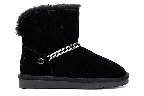 CafèNoir Donna Tronchetto in pelle scamosciata con catena C1DR6010 Nero